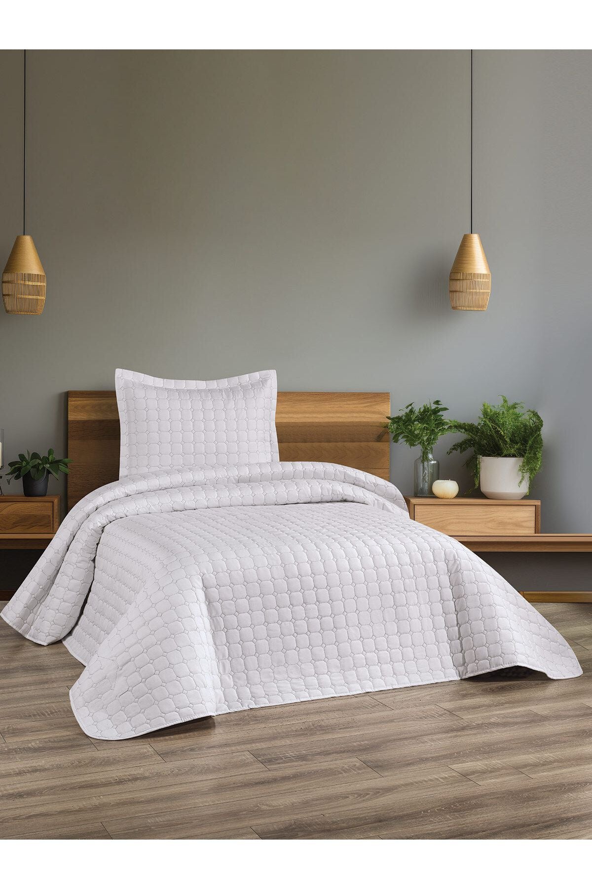 Bahar Kapitoneli 2 Parça Tek Kişilik Yatak Örtüsü Takımı