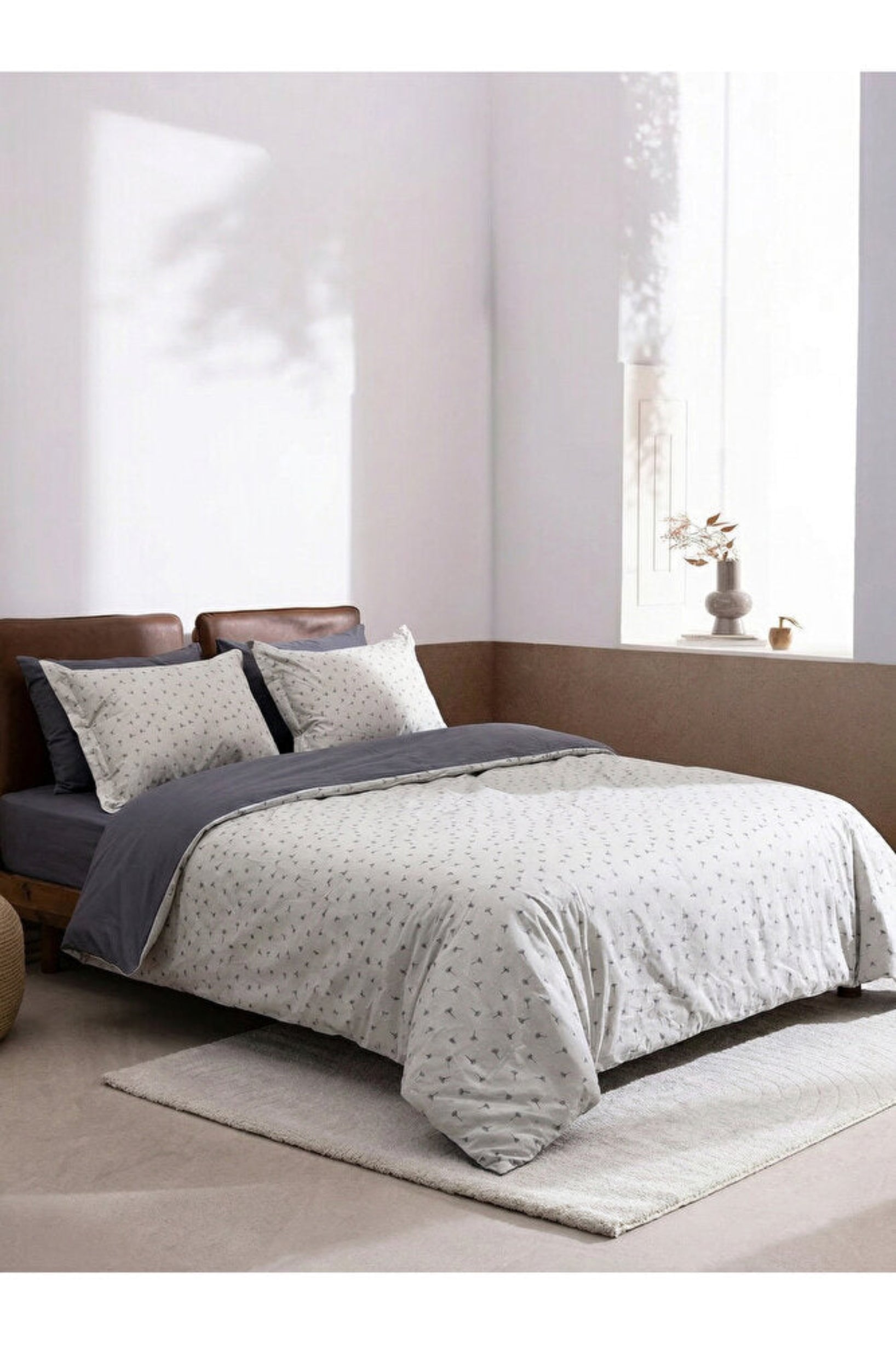 Mia %100 Pamuk Çift Kişilik Nevresim Takımı Lastikli Çarşaflı 6 Parça