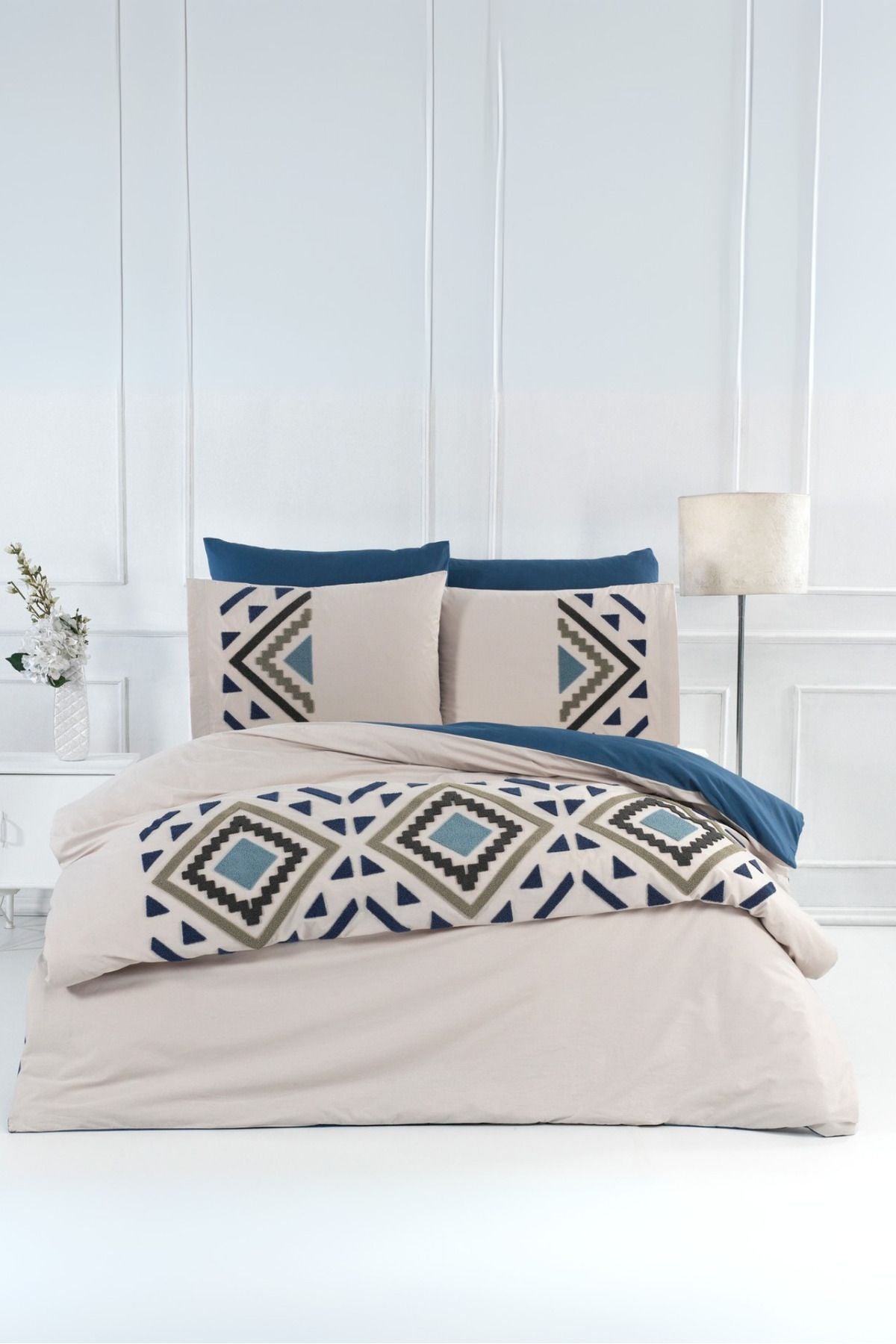 İskandinav 6 Parça Çift Kişilik Nevresim Takımı