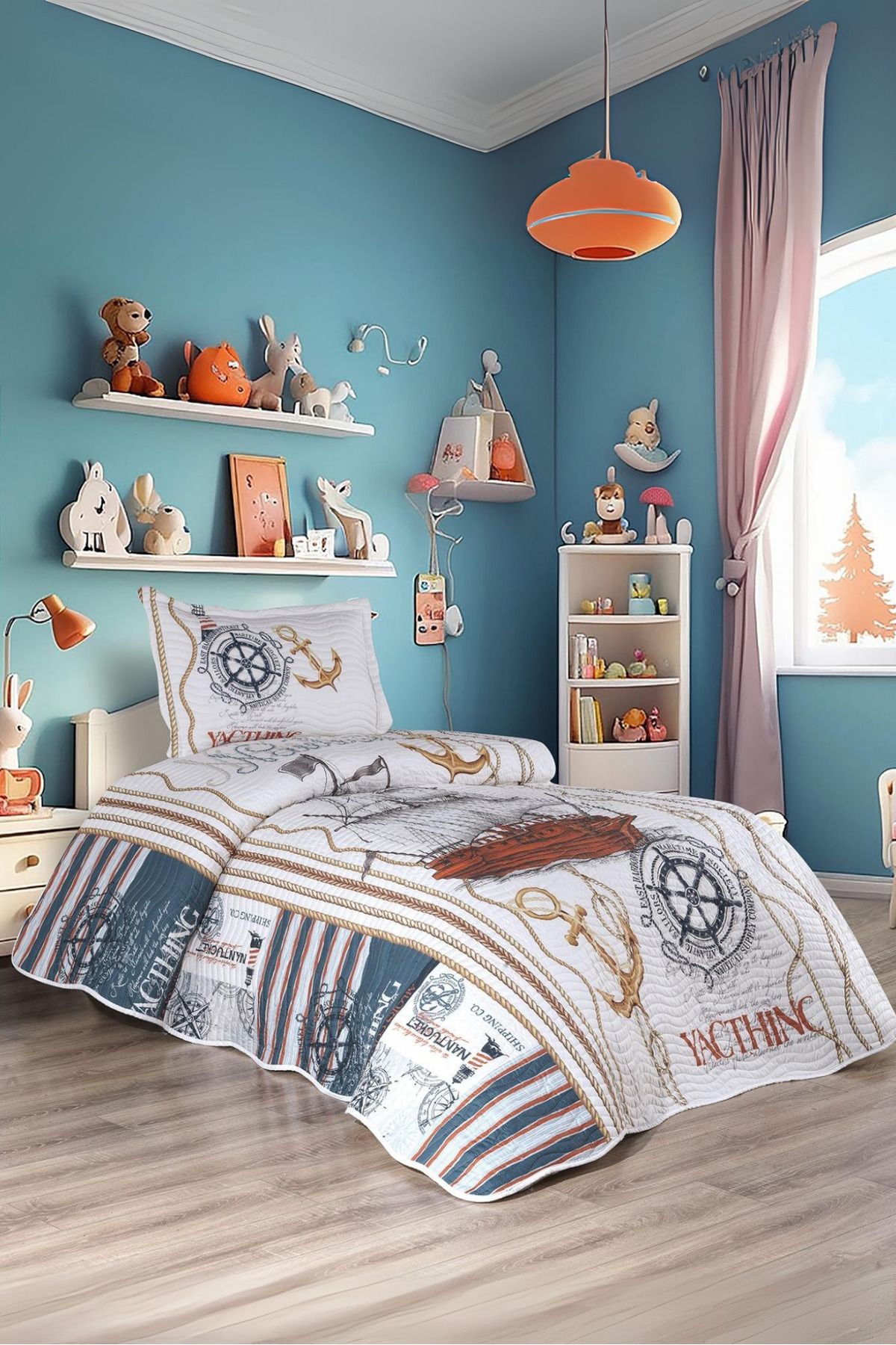 Gemici Çocuk Tek Kişilik Yatak Örtüsü Takımı - Pike Set