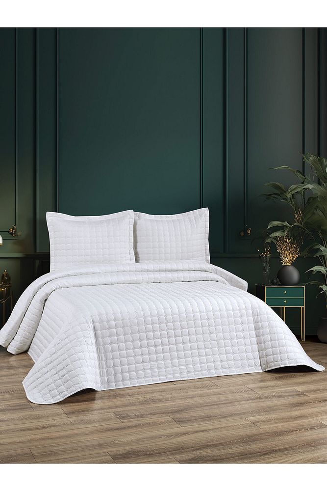 Aleda Kapitoneli 3 Parça Çift Kişilik Yatak Örtüsü Takımı