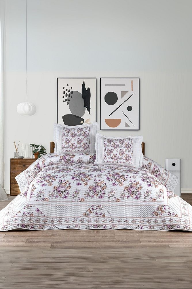 Azura 3 Parça Çift Kişilik Yatak Örtüsü Takımı – Pike Set