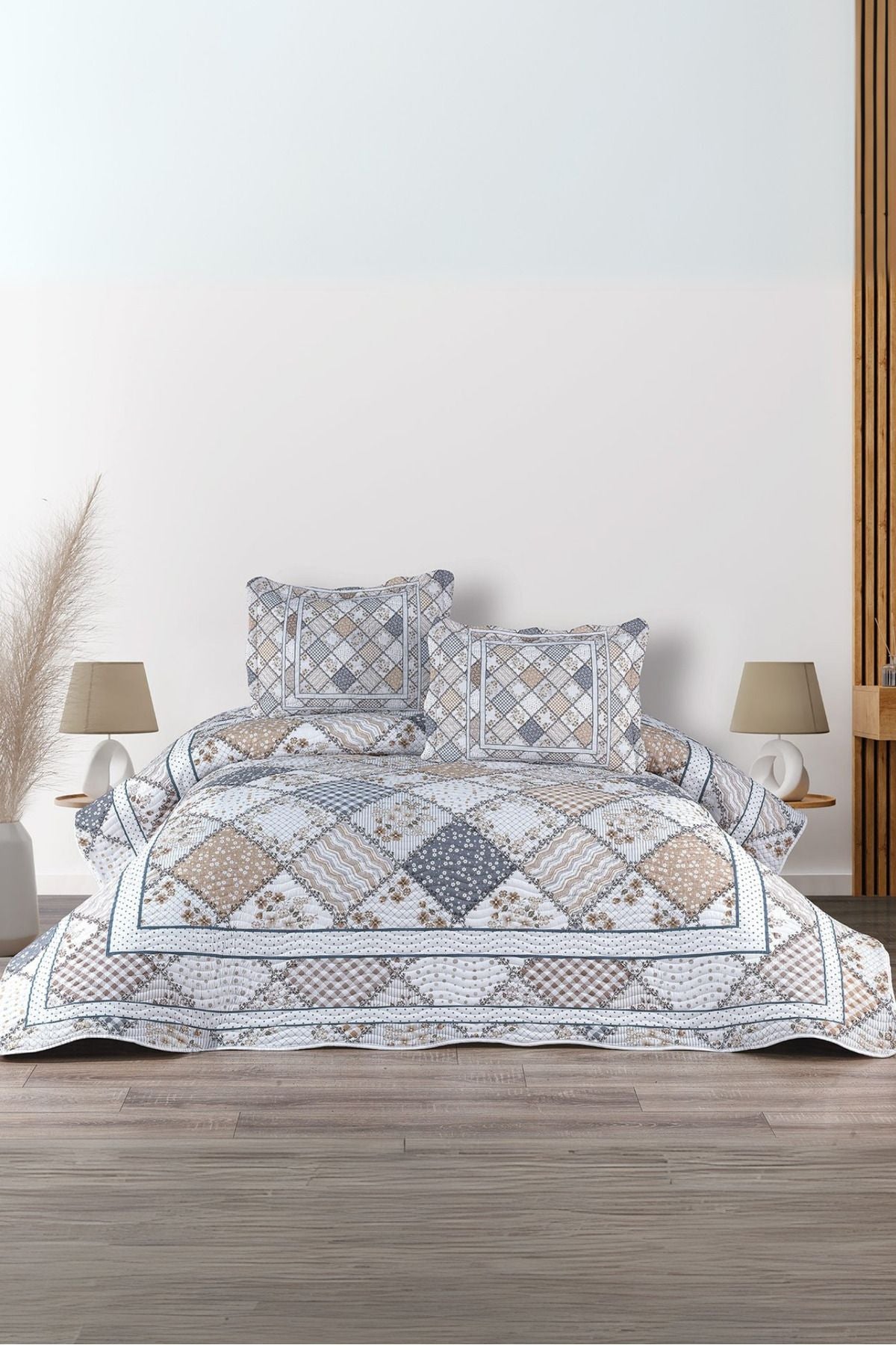 Luz 3 Parça Çift Kişilik Yatak Örtüsü Takımı – Pike Set