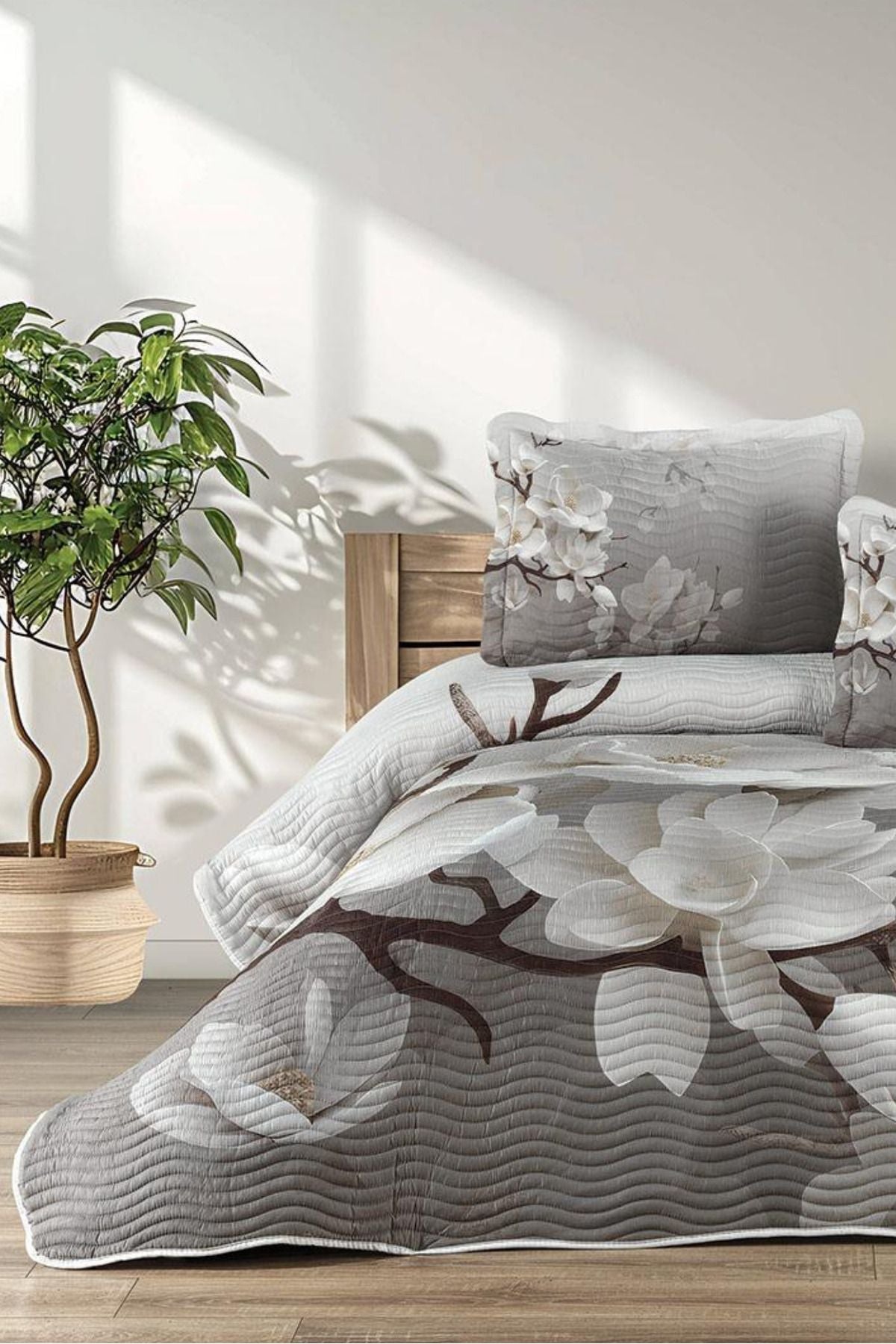 Fiore 3 Parça Çift Kişilik Yatak Örtüsü Takımı – Pike Set