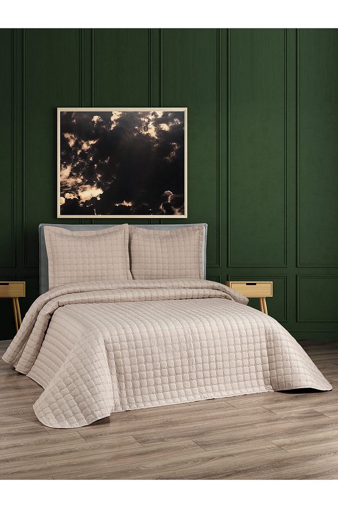 Aleda Kapitoneli 3 Parça Çift Kişilik Yatak Örtüsü Takımı