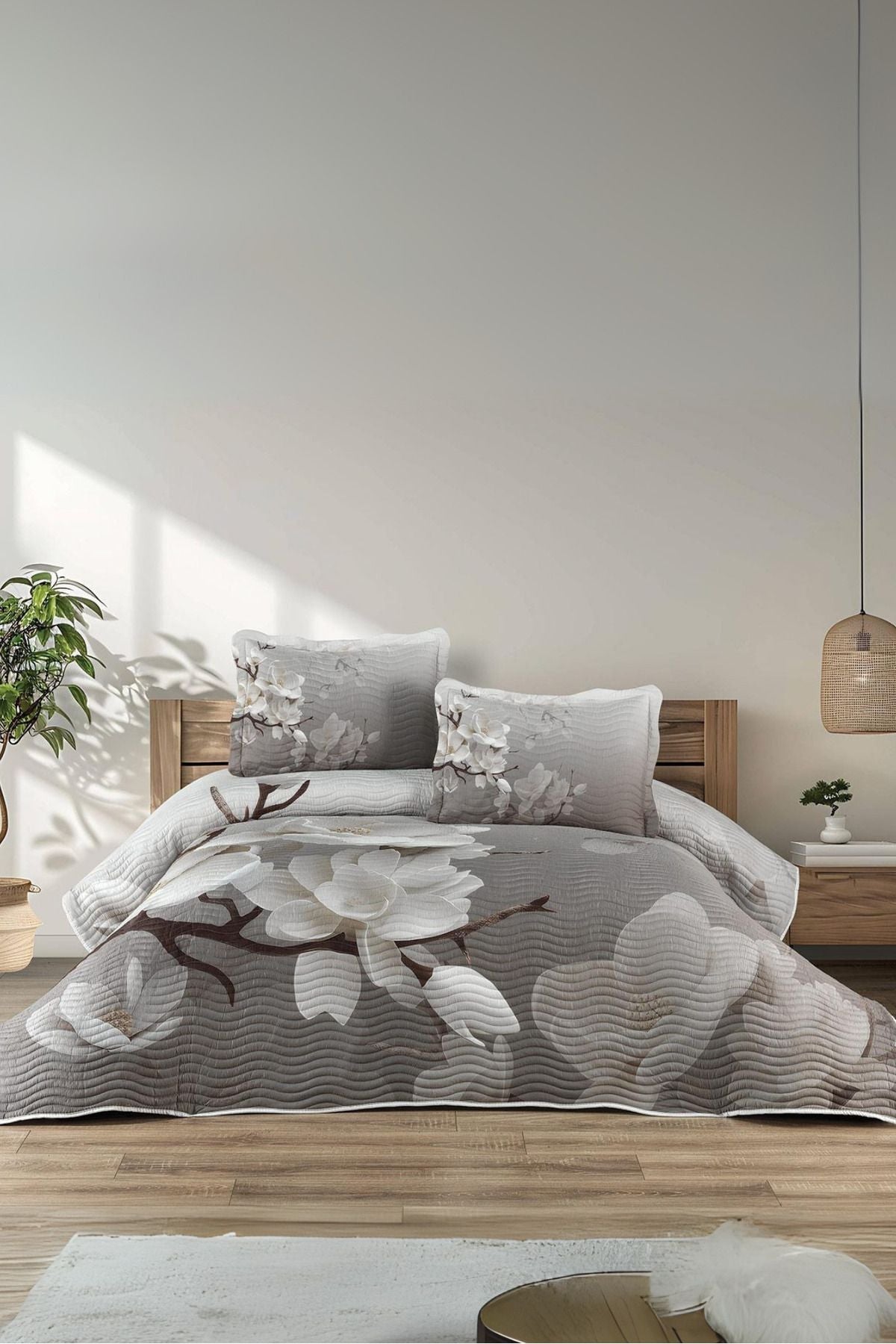 Fiore 3 Parça Çift Kişilik Yatak Örtüsü Takımı – Pike Set