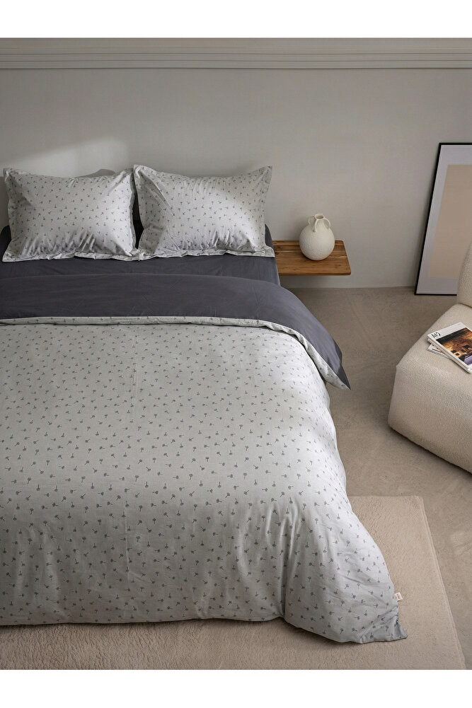 Mia %100 Pamuk Çift Kişilik Nevresim Takımı Lastikli Çarşaflı 6 Parça