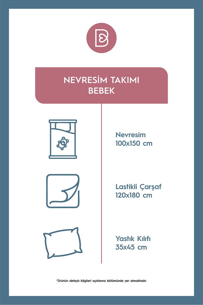 Lino %100 Pamuk Bebek Nevresim Takımı