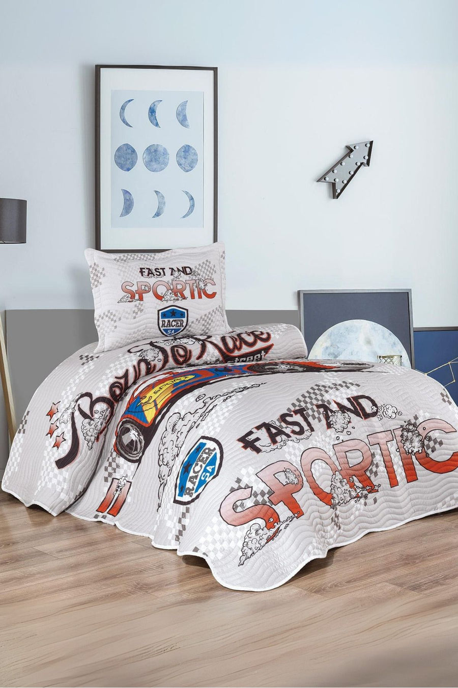Sportic Car Çocuk Yatak Örtüsü Takımı