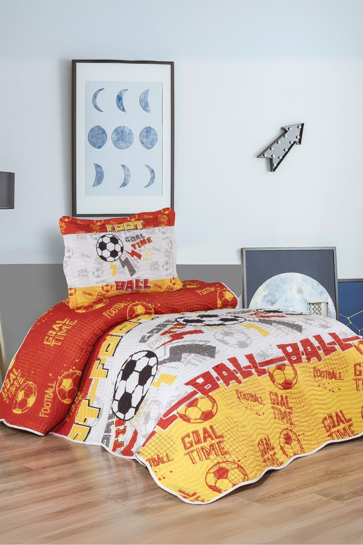 Taraftar Erkek Çocuk Tek Kişilik Yatak Örtüsü Takımı - Pike Set