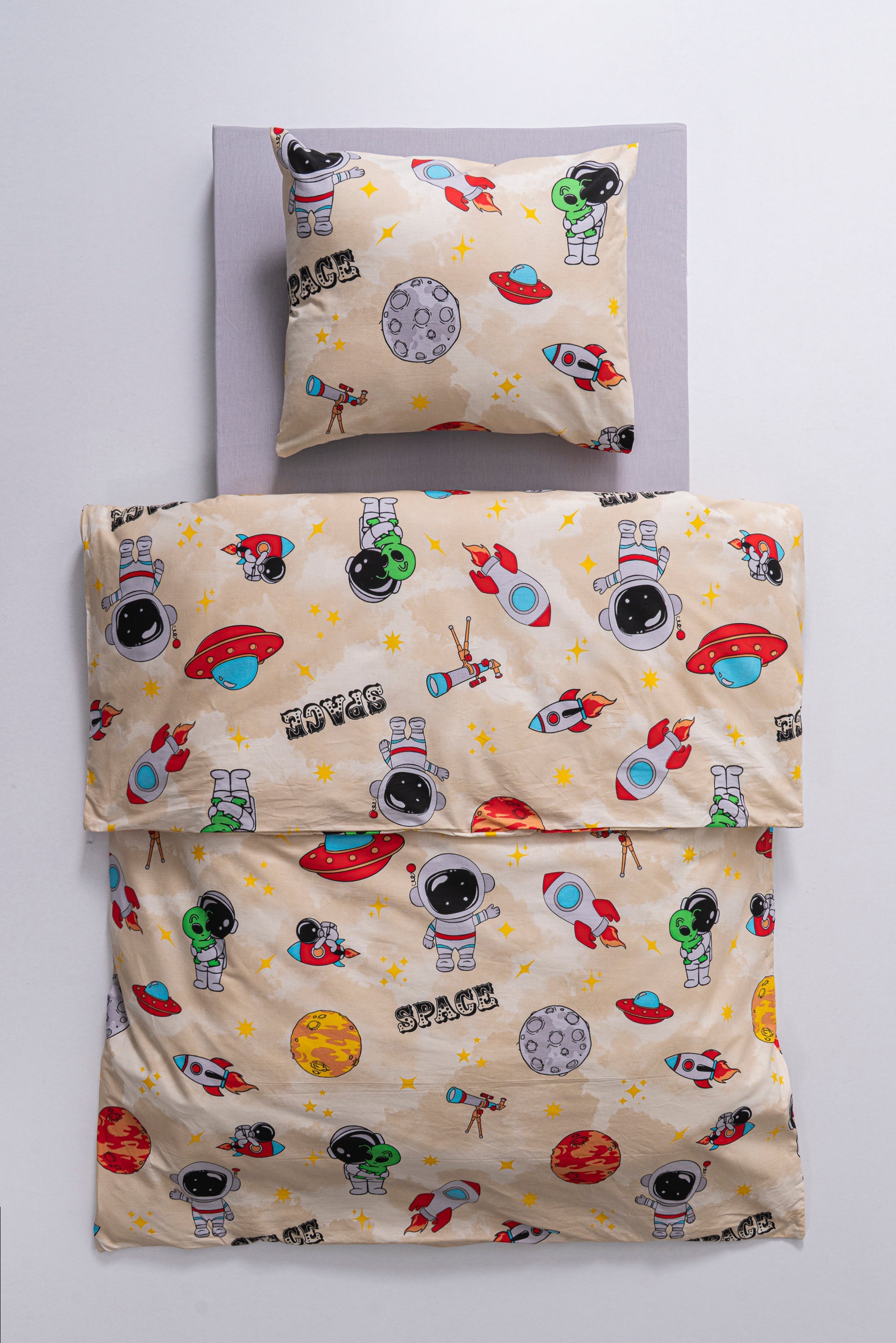 Astronot %100 Pamuk Montessori Nevresim Takımı