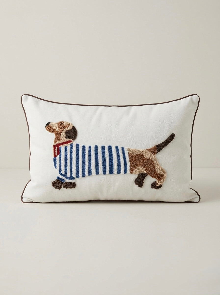 Cute Sosis Köpek Desenli Kırlent Kılıfı