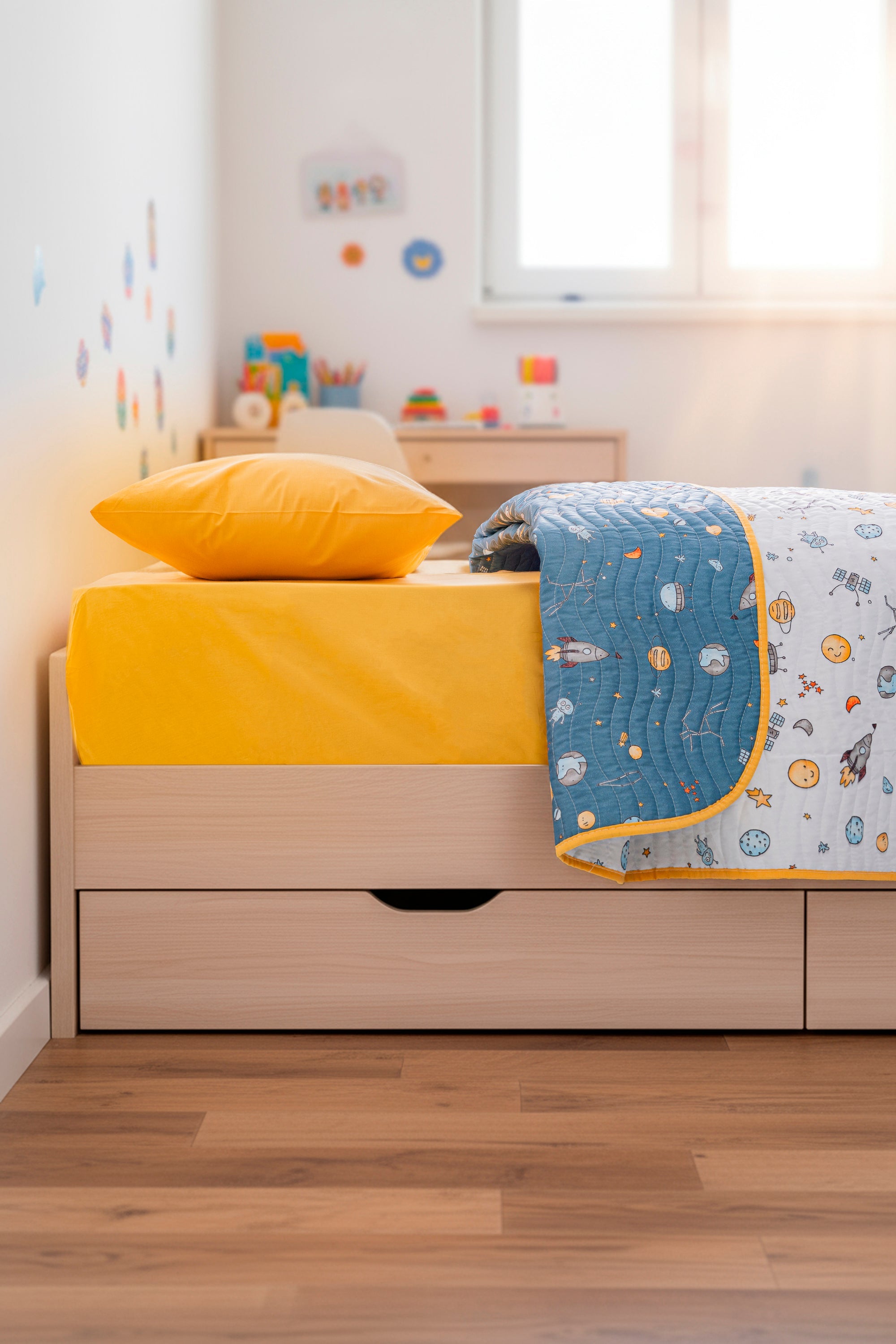 Moonlight Çift Taraflı Çocuk Yatak Örtüsü Set