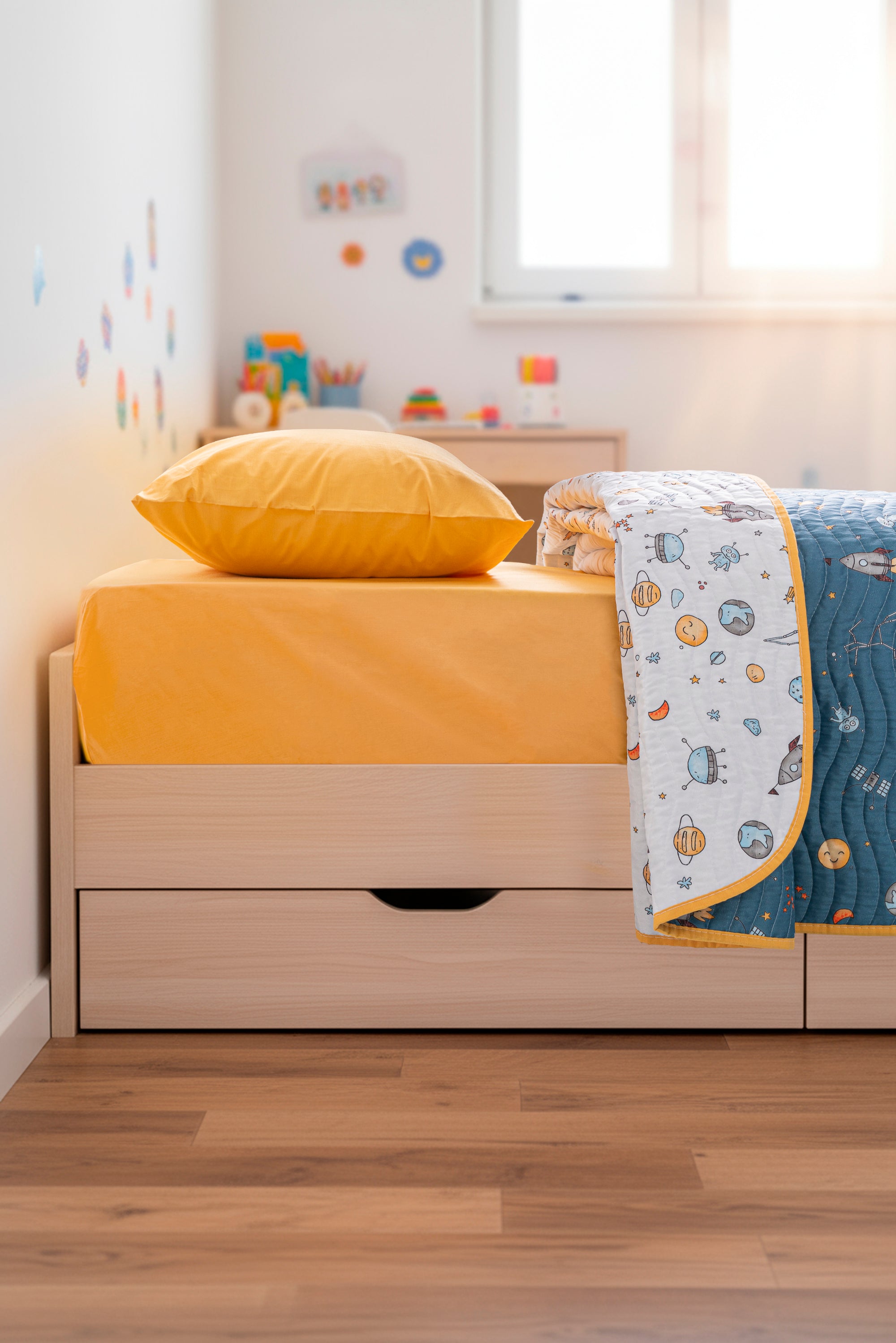 Moonlight Çift Taraflı Çocuk Yatak Örtüsü Set