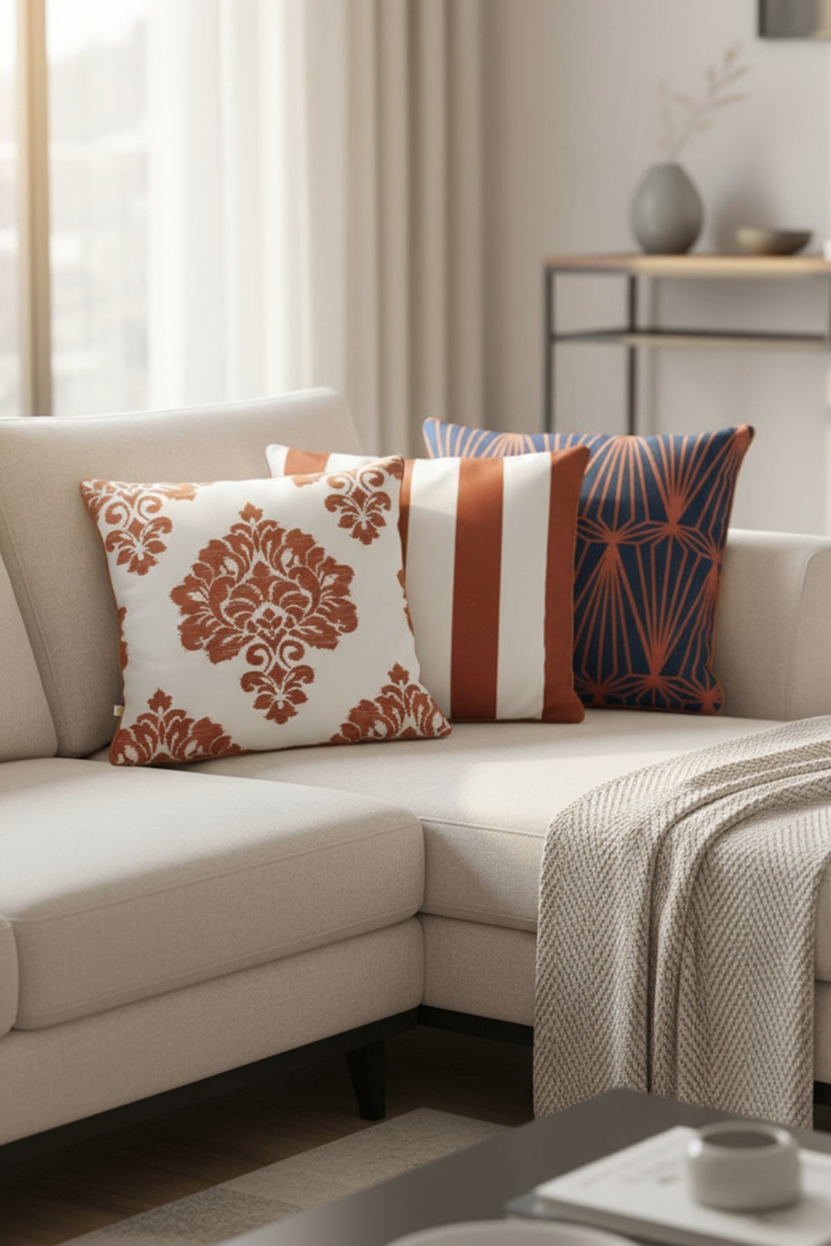 Rila Üçlü Set Kırlent Kılıfı 45x45 cm