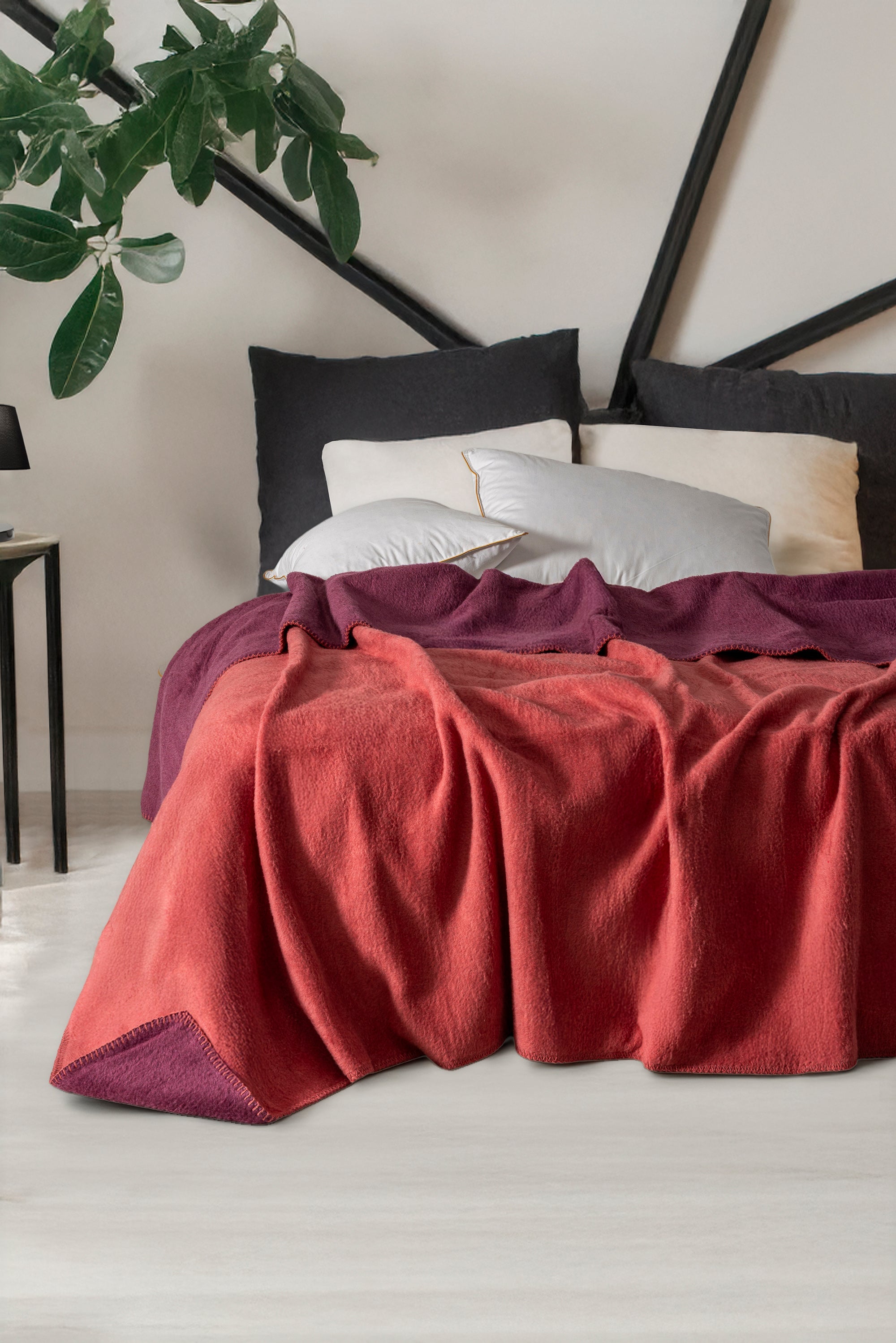 Kıvrıl Çift Taraflı Çoban Dikişli Battaniye Tek Kişilik 150x200 cm