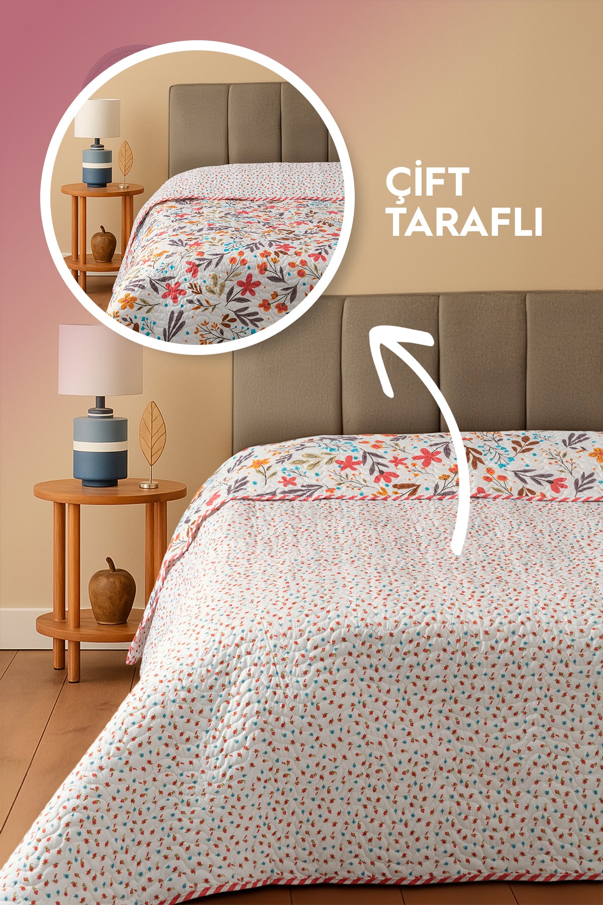 Briva Çift Taraflı Çift Kişilik Yatak Örtüsü