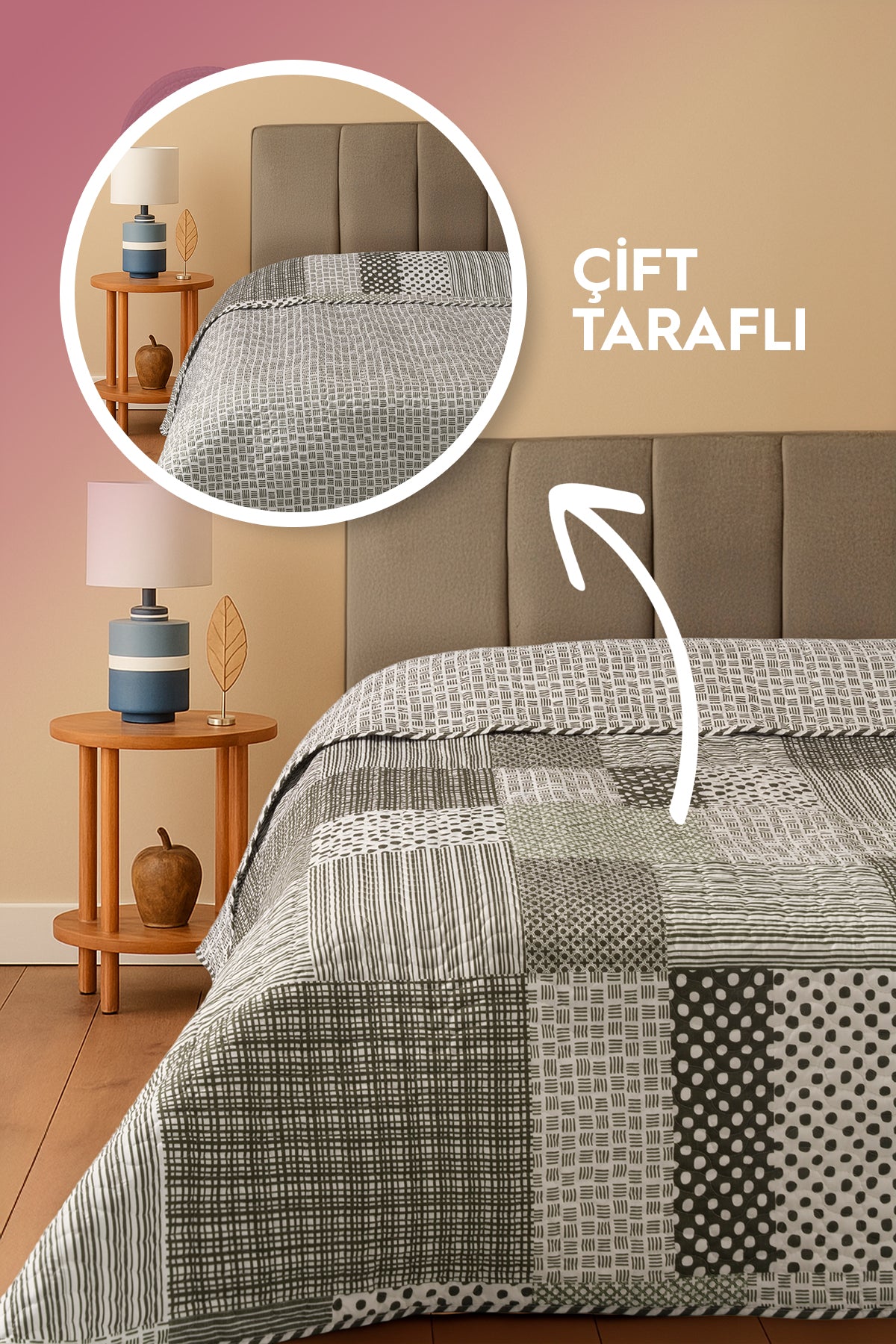 Briva Çift Taraflı Çift Kişilik Yatak Örtüsü
