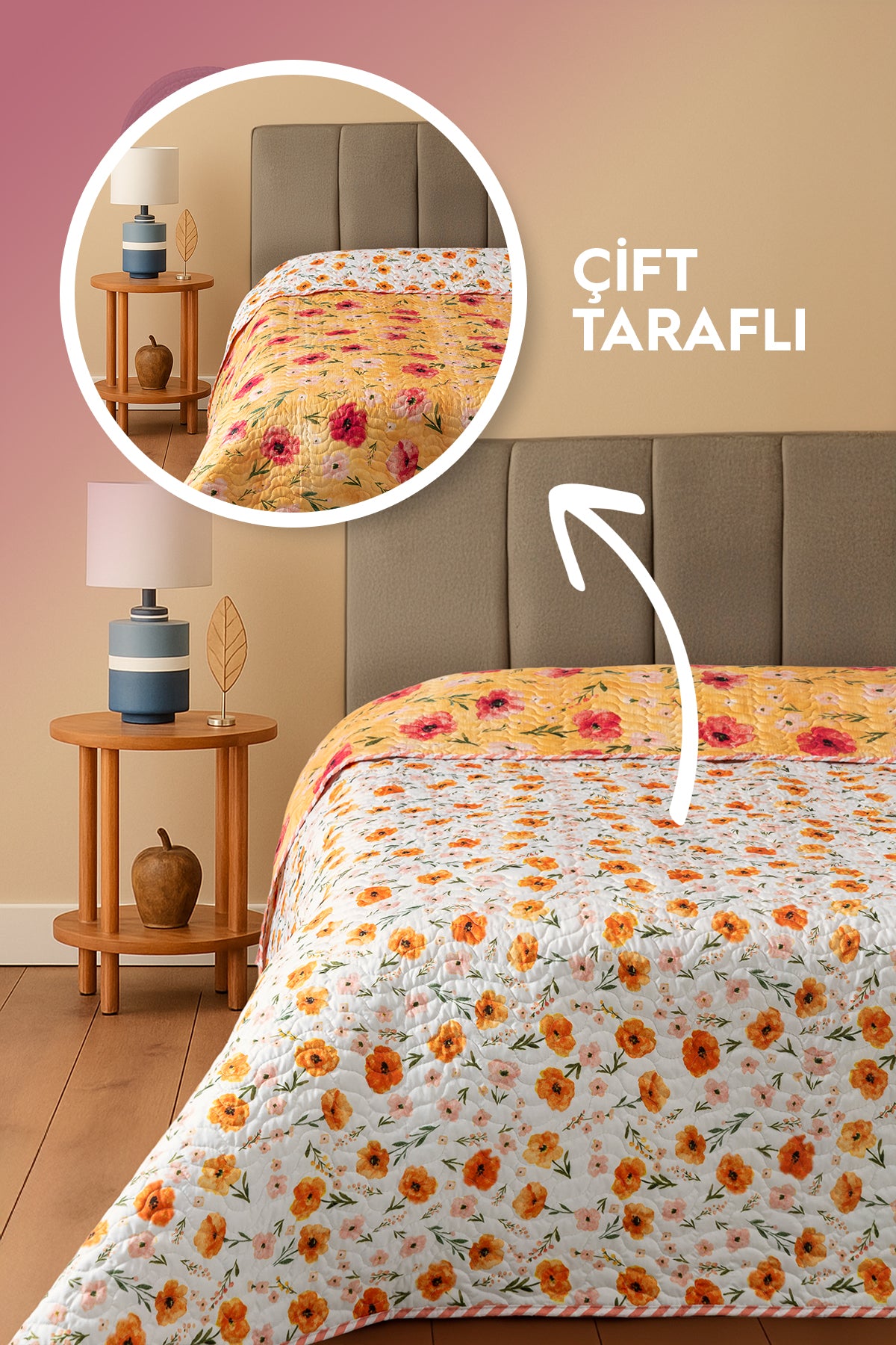 Briva Çift Taraflı Çift Kişilik Yatak Örtüsü