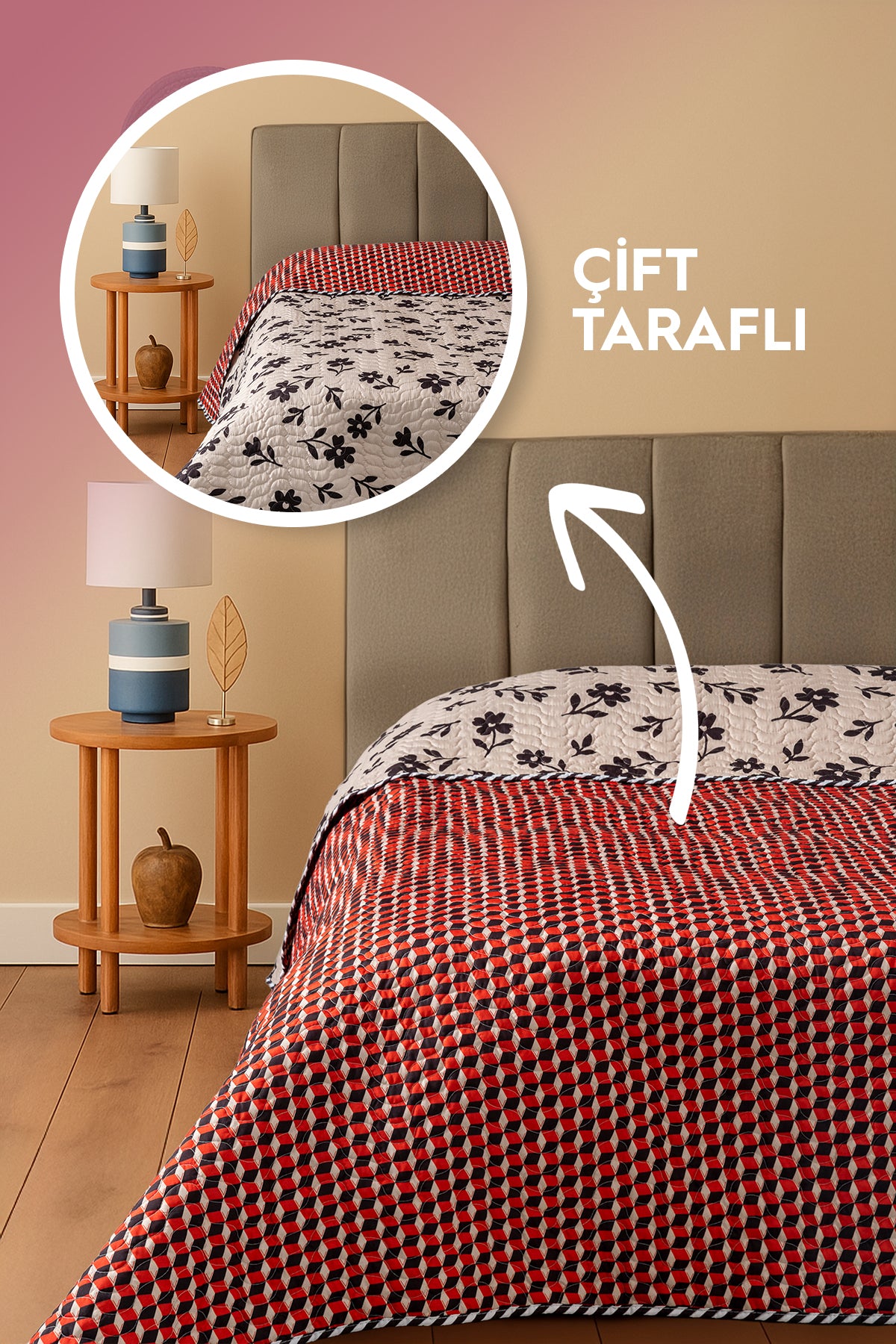 Briva Çift Taraflı Çift Kişilik Yatak Örtüsü