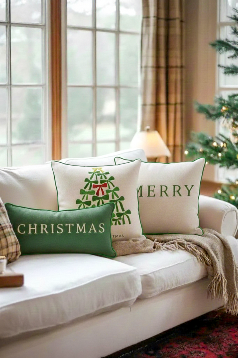 Belenayhome 3'lü Yılbaşı Kırlent Kılıfı Set