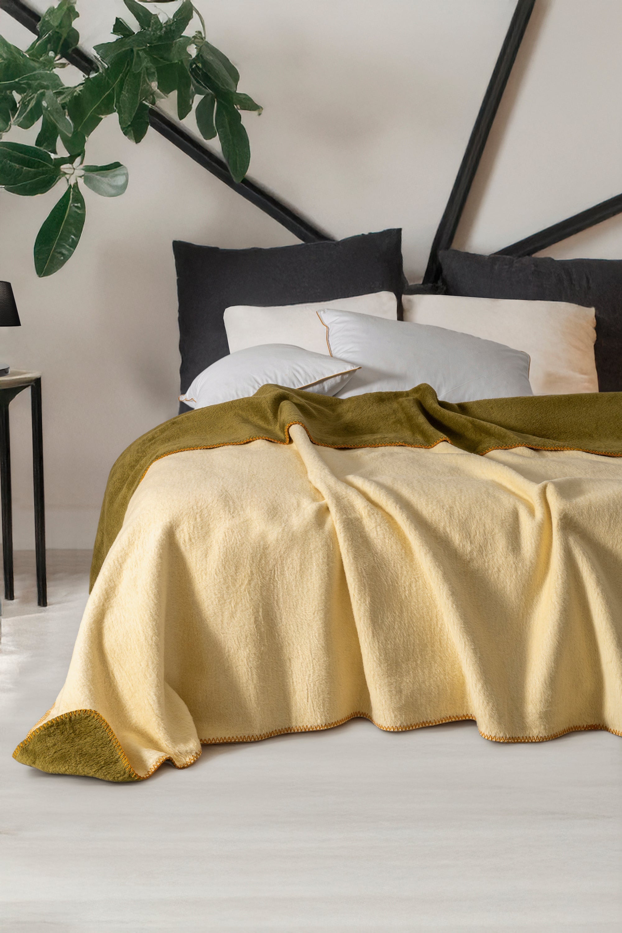 Kıvrıl Çift Taraflı Çoban Dikişli Battaniye Tek Kişilik 150x200 cm