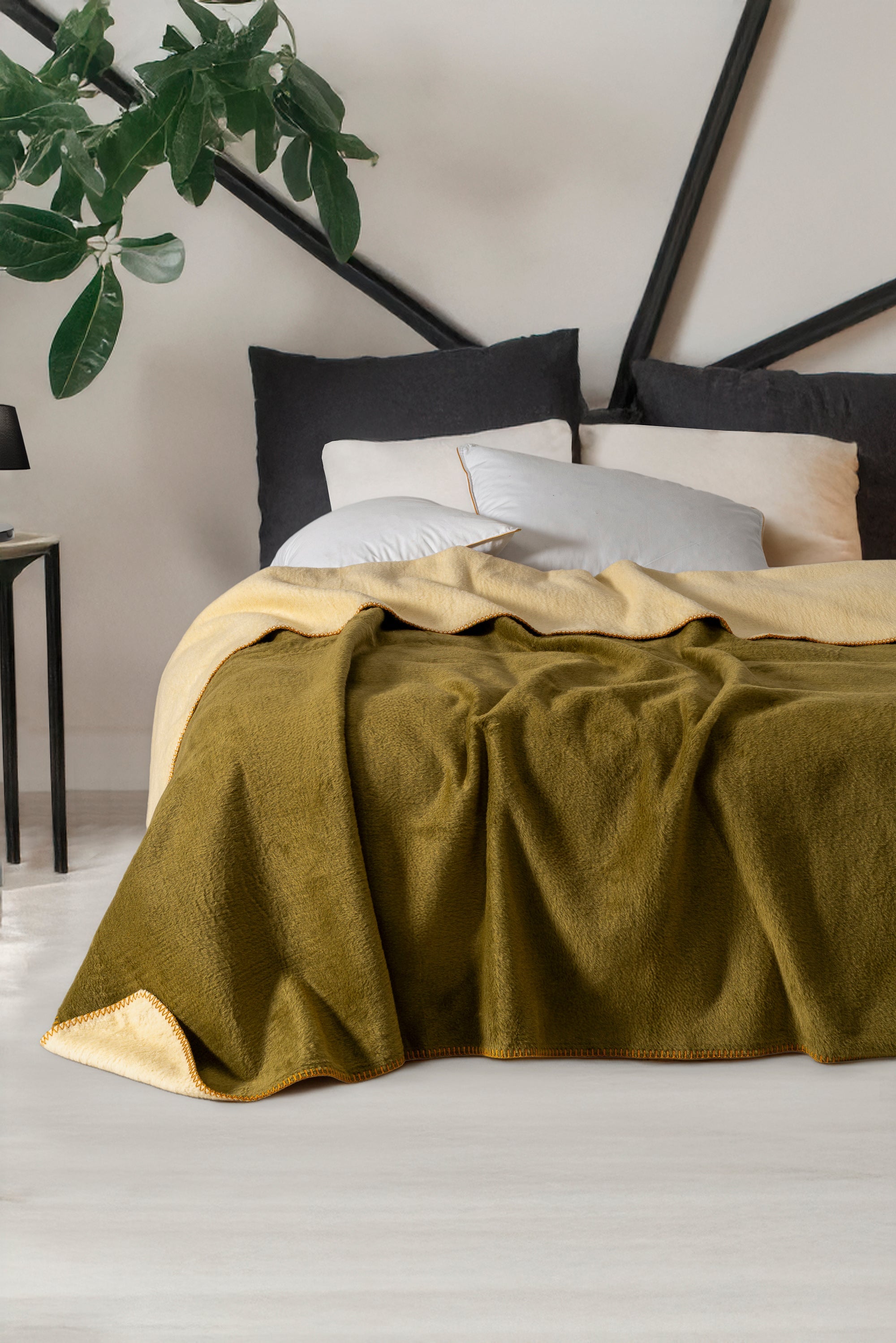 Kıvrıl Çift Taraflı Çoban Dikişli Battaniye Tek Kişilik 150x200 cm