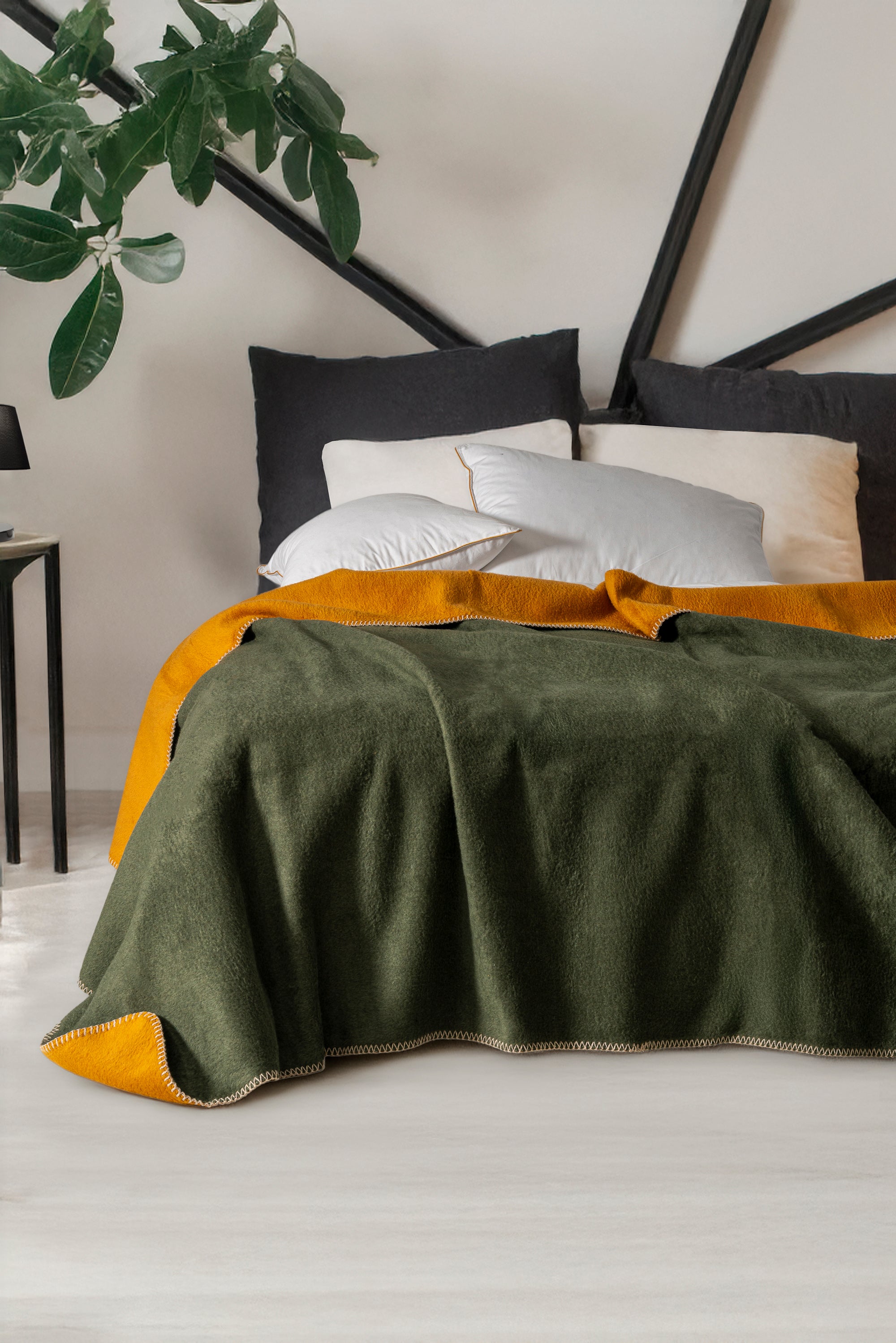 Kıvrıl Çift Taraflı Çoban Dikişli Battaniye Tek Kişilik 150x200 cm