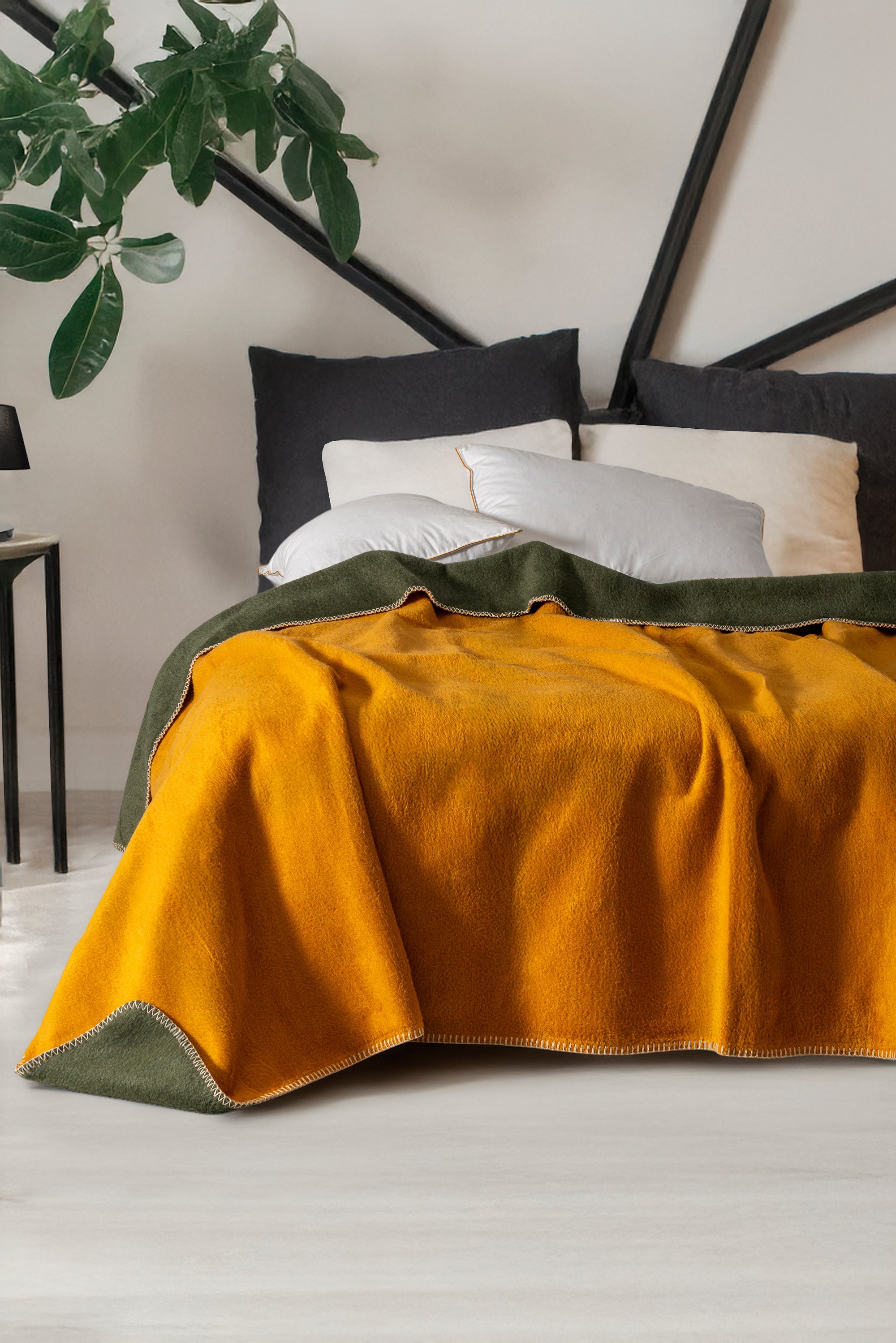 Kıvrıl Çift Taraflı Çoban Dikişli Battaniye Tek Kişilik 150x200 cm