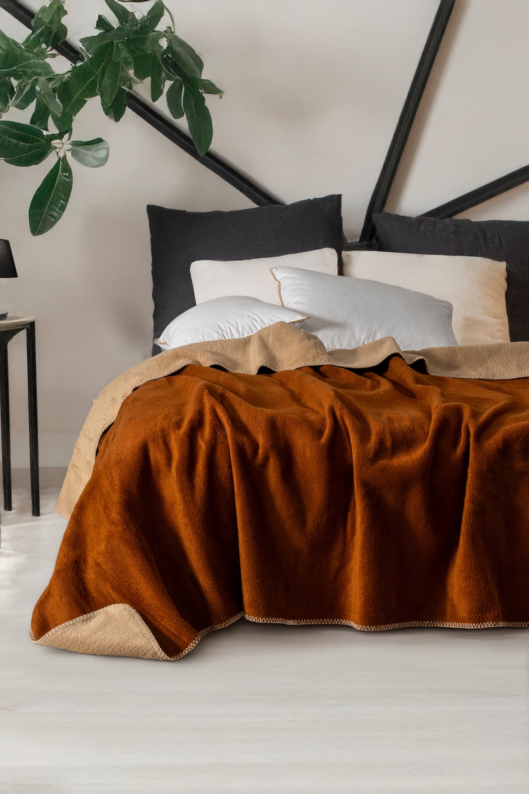 Kıvrıl Çift Taraflı Çoban Dikişli Battaniye Tek Kişilik 150x200 cm