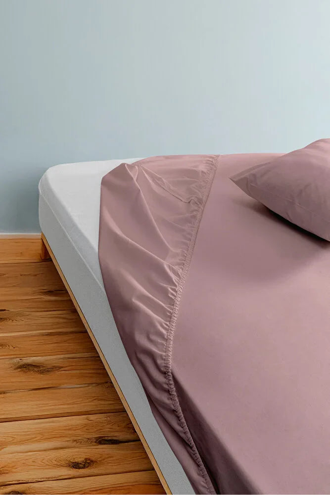 Mia %100 Pamuk Çift Kişilik Nevresim Takımı – Pembe | Lastikli Çarşaflı 6 Parça